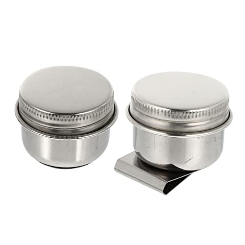 Uonlytech 2Pcs Stainless Steel Brush Washing Container Durable Paint Brush Washer with Lid for Oil and Watercolor Painting Portable Art Brush Cleaning