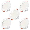 Spot Led Encastrable 8W (équivalent 60W), Encastré Lampe Plafonnier IP44 2700K blanc chaud – Lot de 5