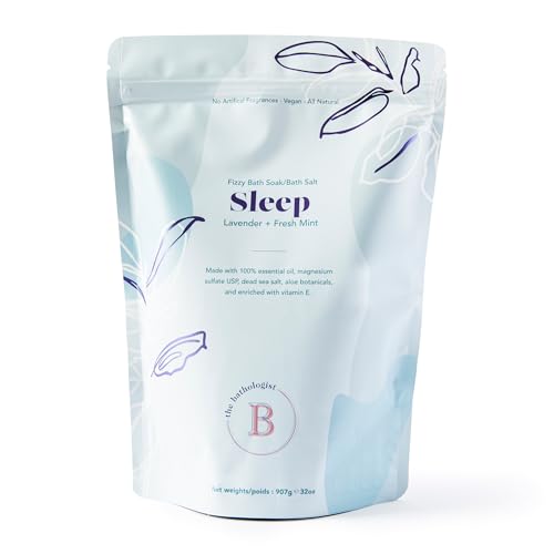 The Bathologist Sleep Fizzy, Lavender & Fresh Mint Bath Soak, Made with Magnesium Sulfate, Dead Sea...