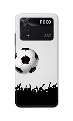 Image of Printed Hard Back Cover Case for Mi Poco M4 Pro 4G Back Cover (Football Icon) -702