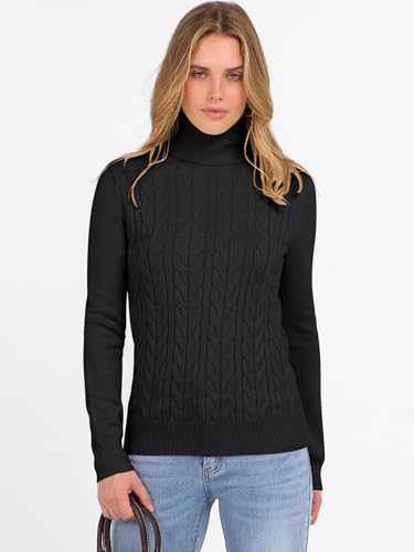 ANRABESS Womens Turtleneck Cable Knit Sweaters Long Sleeve Fitted Business Casual Pullover Top 2025 Fall Outfits2