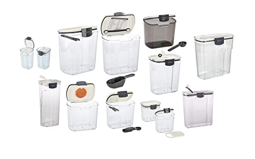 Progressive ProKeeper Baker's Airtight Kitchen Storage Canister Container Set for Flour, Sugar & More, Keeps Ingredients Fresh, with Accessories (Multicolor, 13- Piece)