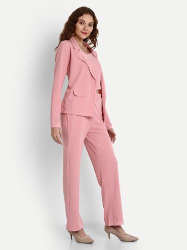 Image of Leriya Fashion Co ord Set for Women Stylish | Lycra Blend Western Blazer Suit 3 Piece Co ord Set | Casual Blazer for Women Stylish Formal Professional Office Wear