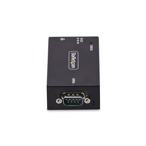 Image of StarTech.com 1-Port Serial to Ethernet Adapter, IP Serial Device Server for Remote RS232 Devices, Wall /DIN Rail, LAN to DB9, TAA