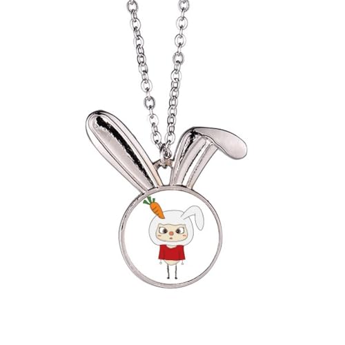 Collier lièvre et carotte blanche UU le cadeau idéal pour un anniversaire