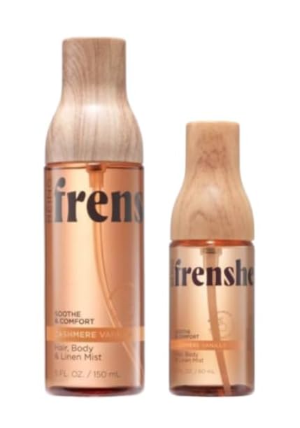 Being Frenshe Cashmere Vanilla Mist Duo | BODY AND LINEN MIST Soothe And Comfort Hair, 5 fl oz | Full Size & 2 fl oz Mini