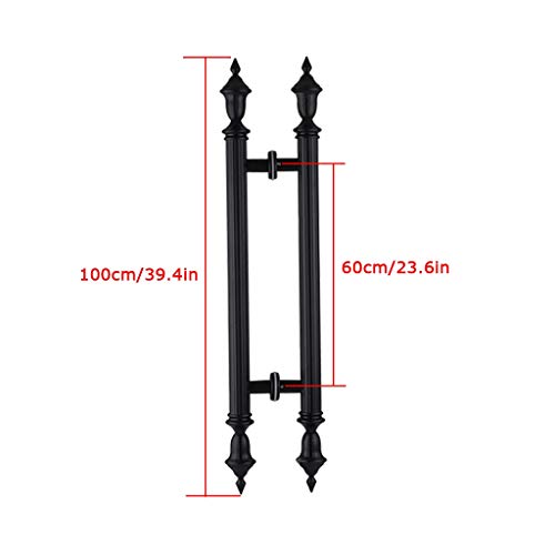 Poignée de porte en acier inoxydable rétro noir mat push-pull 100cm - 3