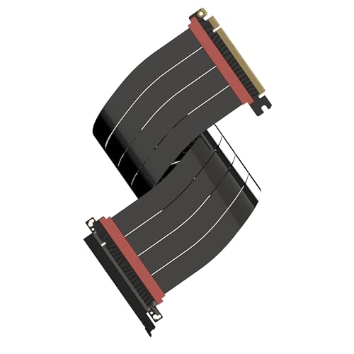 Image of LINKUP - AVA5 PCIE 5.0 Riser Cable (Open Box) [50cm (Total Length 54cm)] RTX5090 RX9070 GPU Ready | x16 128GB /s Speed | Compatible with PCIe 4.0 & WRX80 /WRX90E | Straight, Black