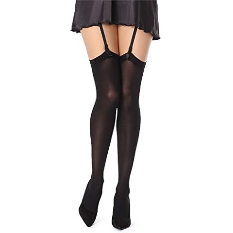 Bellivalini Women's 60 DEN Microfiber Stockings BLVFI1007 (Black, XS/S (Manufacturer Size: 1/2)) Cover