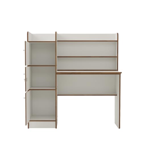 Image of Amazon Brand - Solimo Phoenix Engineered Wood Study Table with Storage (White, 3-Door)