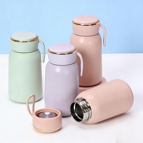 Mini Termo Botella de Agua 10 oz, Botella Térmica Aislada de Acero Inoxidable, Tapa Antiderrame, Libre de BPA, para Bebidas Frías y Calientes (Verde) miniatura 5