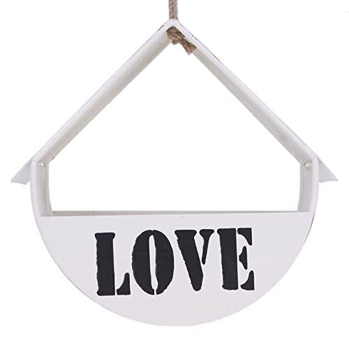 UBERSWEET® WhiteHanging Flower Pot House Vintage Iron Wall Indoor Plant Small Decor Pot Flowers Balcony Garden Planter Flower Basket De Fleur