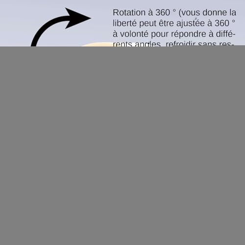 Ventilateur de table portable 5 vitesses et affichage LED orientable 360° - 8