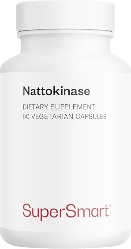 Supersmart - Nattokinase - Elevato Contenuto di Vitamina K2 - Enzima Fibrinolitico Giapponese per la Salute del Sistema Cardiovascolare | No-OGM & Gluten Free - 60 Capsule