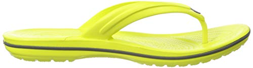 Image of Crocs Unisex's Crocband Flip Flops, Citrus Slate Grey, 4 UK Men / 5 UK Women
