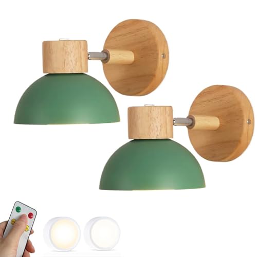 Aplique de pared LED a pilas industrial con mando regulable set de 2 2