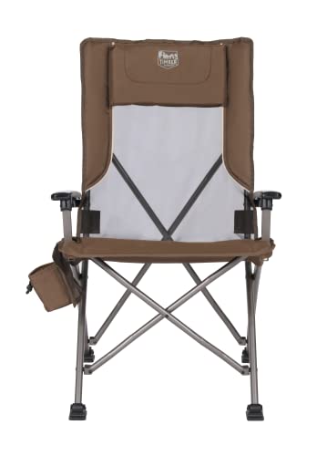 Timber Ridge Aluminum Collapsible High Back Chair With Organizer Cup Holder Headrest Heavy Duty 300 Lbs For Adults, Ideal For Outdoor Beach Fishing Lawn, Brown #TOP1