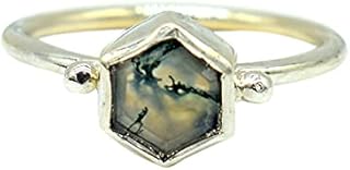 Authentic Moss Agate Gemstone Ring, Green Moss Agate Ring, Dainty Ring, Moss Agate Ring, Moss Agate Silver Ring, Moss Agate Ring, Moss Ring
