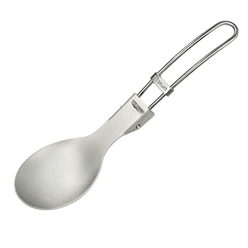 GADIEMKENSD Ultralight Outdoor Titanium ladle Healthy Camping Scoop Folding Spoon 18g