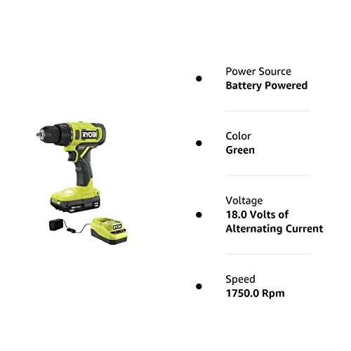Ryobi One+ 18V Cordless 1/2 In. Drill/Driver Kit With (1) 1.5 Ah Battery And Charger #TOP3
