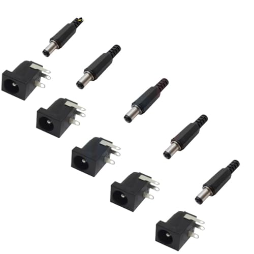 Adaptateur de montage sur panneau 5.5x2.1mm avec connecteurs CC 3.5x1.3mm mâle femelle