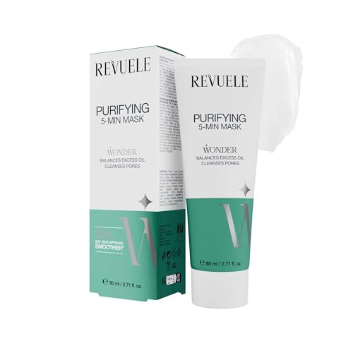 Revuele Wonder Reinigende 5-Minuten-Maske – Porenreinigende Gesichtsmaske mit AHA & BHA, mattierend & klärend, 80 ml