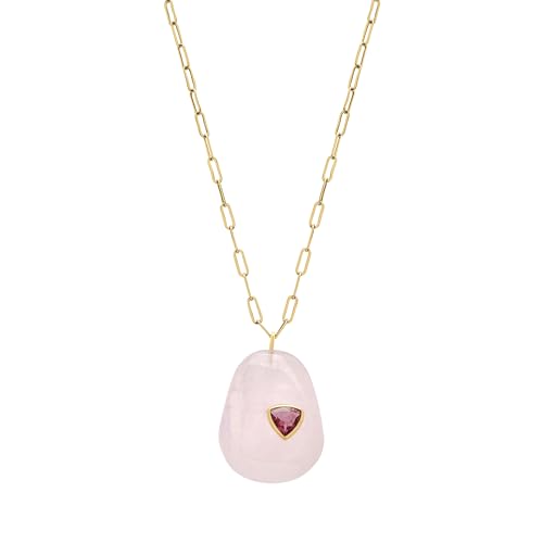 Sweet Tart Pink Amethyst Necklace, OS, Gold Vermeil