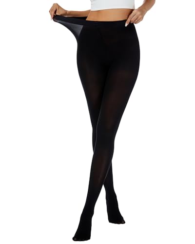 Women Ultra Soft 50D & 80D Tights Solid Color High Waist Footed Tights Combo3