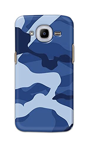 Image of Printed Hard Back Cover Case for Samsung Galaxy J2 Pro 2016 | Samsung J2 2016 | J2 6 2016 Back Cover (Army Blue Pattern) -1302