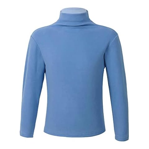 iEFiEL Unisex Children Kids Thermal Underwear Baby Boys Girls Long Sleeve Turtleneck T-Shirt Tops Long John Warm Clothes Light Blue 7-8 Years Cover