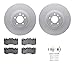 Dynamic Friction Company Front Geospec Brake Rotors with 5000 Advanced Brake Pads includes Hardware 4512-11058