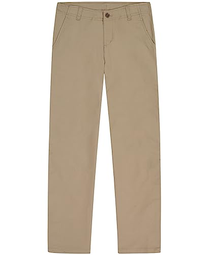 IZOD Boys' School Uniform Adaptive Chino Pants, Adjustable Waistband, Velcro Closure & Faux Buttons