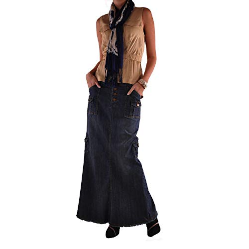 Long Floral Skirts for Women,Womens Fashion Long Mid Waist Button Pocket Front Straight Denim Maxi Skirts,Women's Activewear