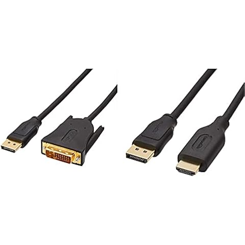 Amazon Basics Cable de DisplayPort a DVI + Adaptador HDMI Cover