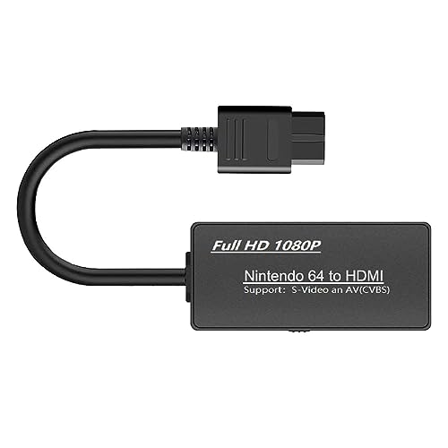 High Defination N64 AV+S-Video to HDMI-Compatible Video Converter Adapter 1080P
