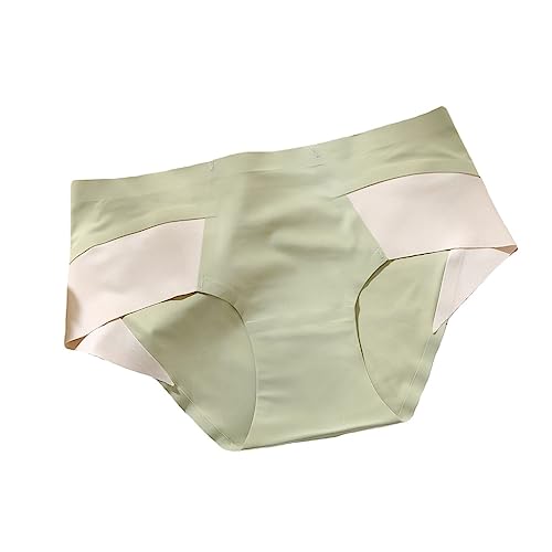 Seamless Underwear Girls Mid-waist Bag Buttocks Nude Sense Color Contrast Girls Briefs Ice Silk Pants