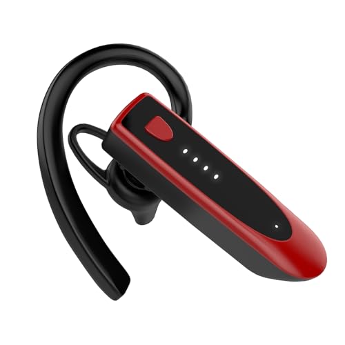 Bluetooth Headsets V5.4 with ENC Noise Canceling Mic, Handsfree Bluetooth Earpiece with 20Hrs Talking Time, 180Hrs Standby Wireless Headset Business/Office/Driving, Headphones for iOS Android, Red Bluetooth Headsets V5.4 with ENC Noise Canceling Mic, Handsfree Bluetooth Earpiece with 20Hrs Talking Time, 180Hrs Standby Wireless Headset Business/Office/Driving, Headphones for iOS Android, Red