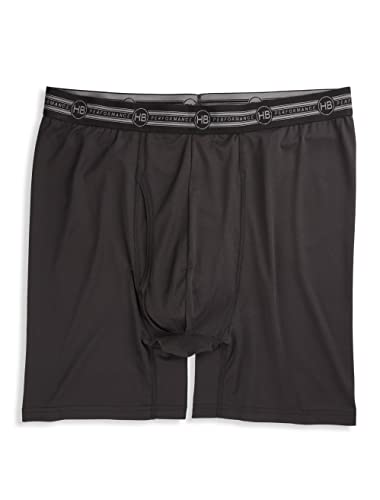 Harbor Bay by DXL Men's Big and Tall Tech Stretch Solid Boxer Briefs Black 3XL