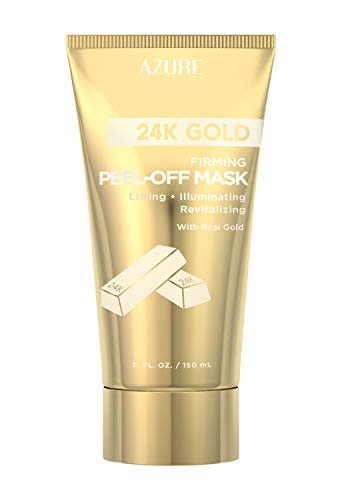 AZURE 24K Gold Firming Peel Off Mask â€“ Exfoliates Blackheads, Dirt & Oils | Lifting, Illuminating & Revitalizing | Reduces Wrinkles, Fine Lines & Acne Scars | Made in Korea - 150mL