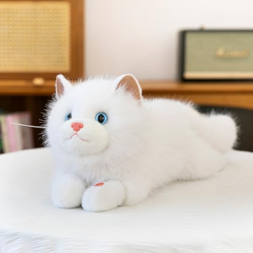 シャムネコ 抱き枕 黒猫のぬいぐるみ ふわふわ かわいい 子ども 女子 男女兼用 誕生日 プレゼント 45cm ギフト 癒される 動物 本物そっくり おもしろクッション 部屋 グッズ 多機能 インテリア ホワイト