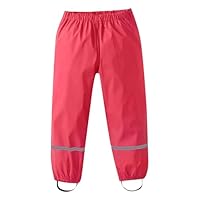 Kids Waterproof Trousers Kids Rain Trousers Overalls Unisex Waterproof Overtrousers Childrens Mud Rain Pants Boys Girls Rainwear for School Outdoor Play Hot Pink