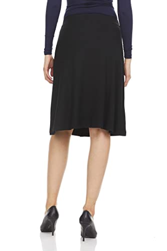 Womens Ribbed A-Line Skirt w/Buttons - BK-JH2534