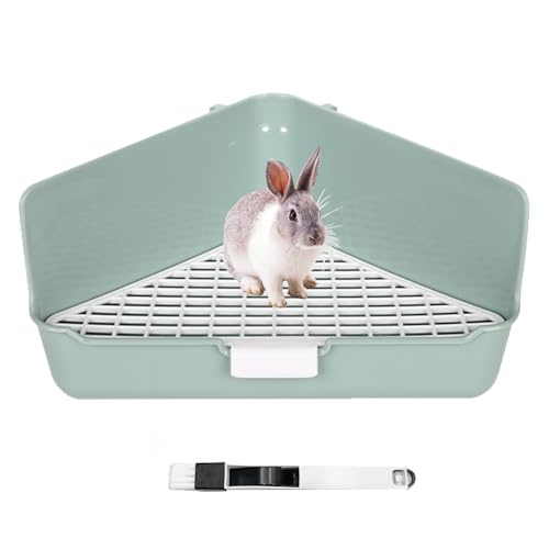 Vayinana Rabbit Litter Box Large Bunny Corner Toilet Box Potty Trainer for Hamster Guinea Pig Ferret Rat Chinchialla Cage Pan 13.4” x 10.2” x 7.1”