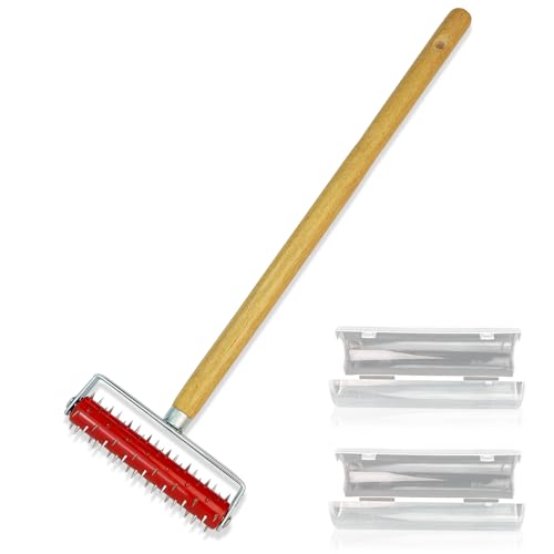 Wallpaper Removal Scoring Perforator Tools with Extra Cover, Wall Paper Remover Scorer Hand Tool, Othralith Wallpaper Scraper Cutter Stripper Tools for Wall Paper Steamer Peel and Stick