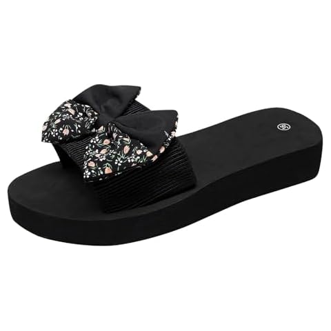 BVEBJDX Women's Floral Bow Flip Flops Cover