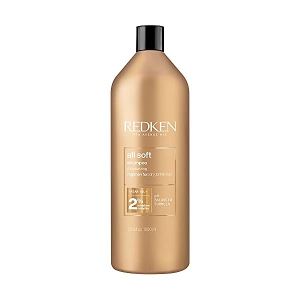 Redken All Soft Argan Oil Shampoo | For Dry / Brittle Hair | Provides Intense Softness and Shine | Travel Size | 33.8 Fl Oz