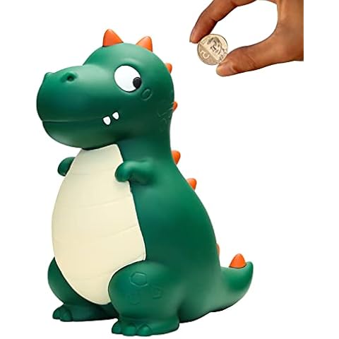 Mikytoper Green Dinosaur Piggy Bank for Kids Cover