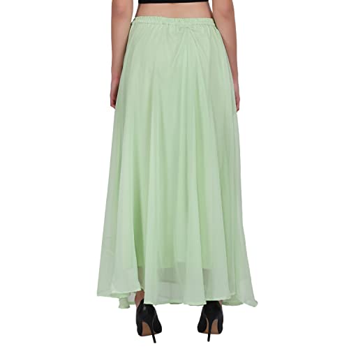 Image of Skirt for Women Designer and Full Flared Georgette Plain
