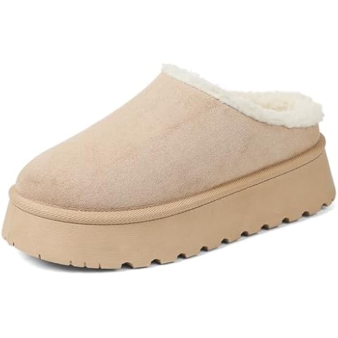Yremael Women's Apricot Platform Slippers Cover