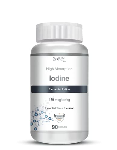 Vokin Biotech Iodine | Supplement to Support The Thyroid and Maintain Healthy Cellular Metabolism | 90 Veg Capsules Vokin Biotech Iodine | Supplement to Support The Thyroid and Maintain Healthy Cellular Metabolism | 90 Veg Capsules